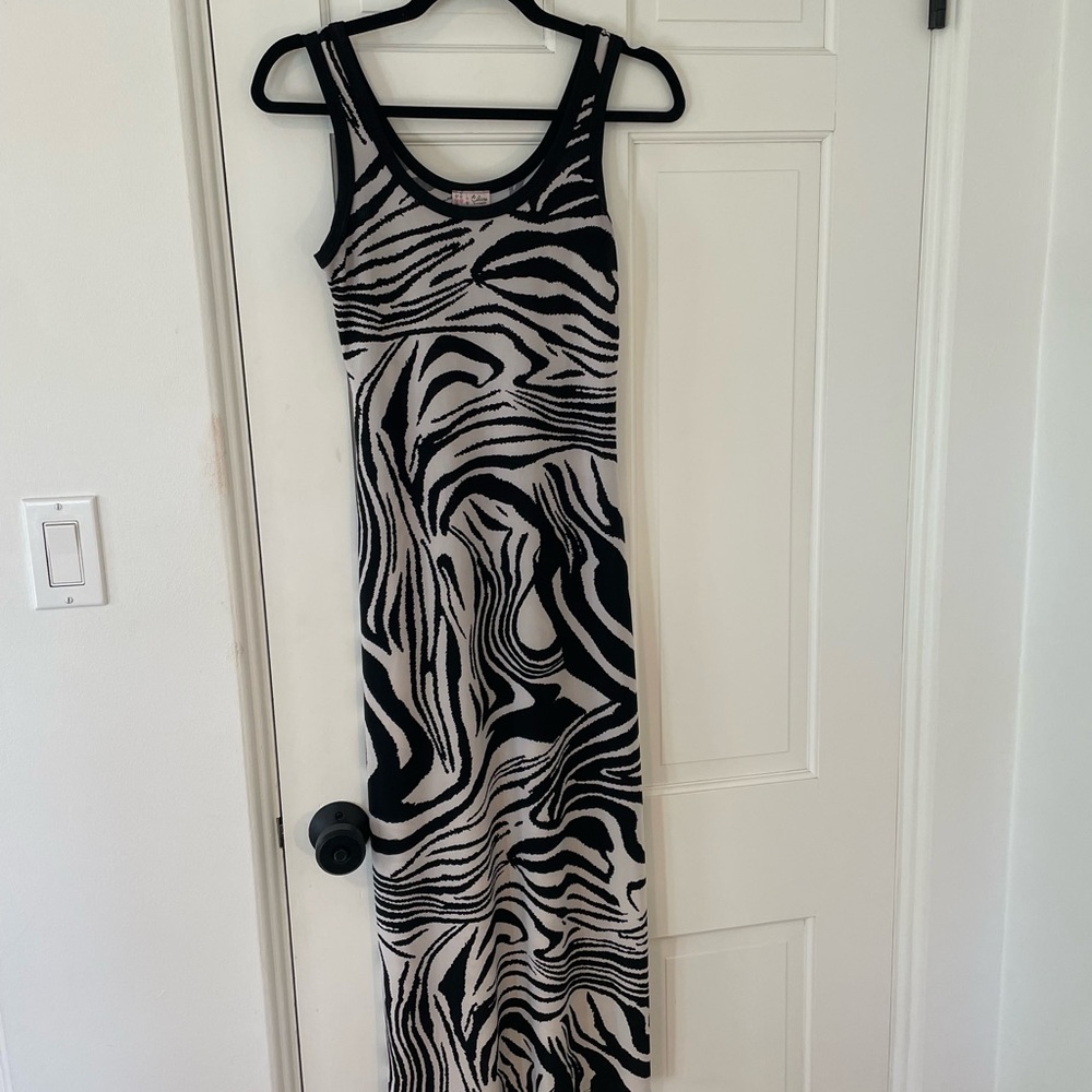 Zebra Print Midi Dress
